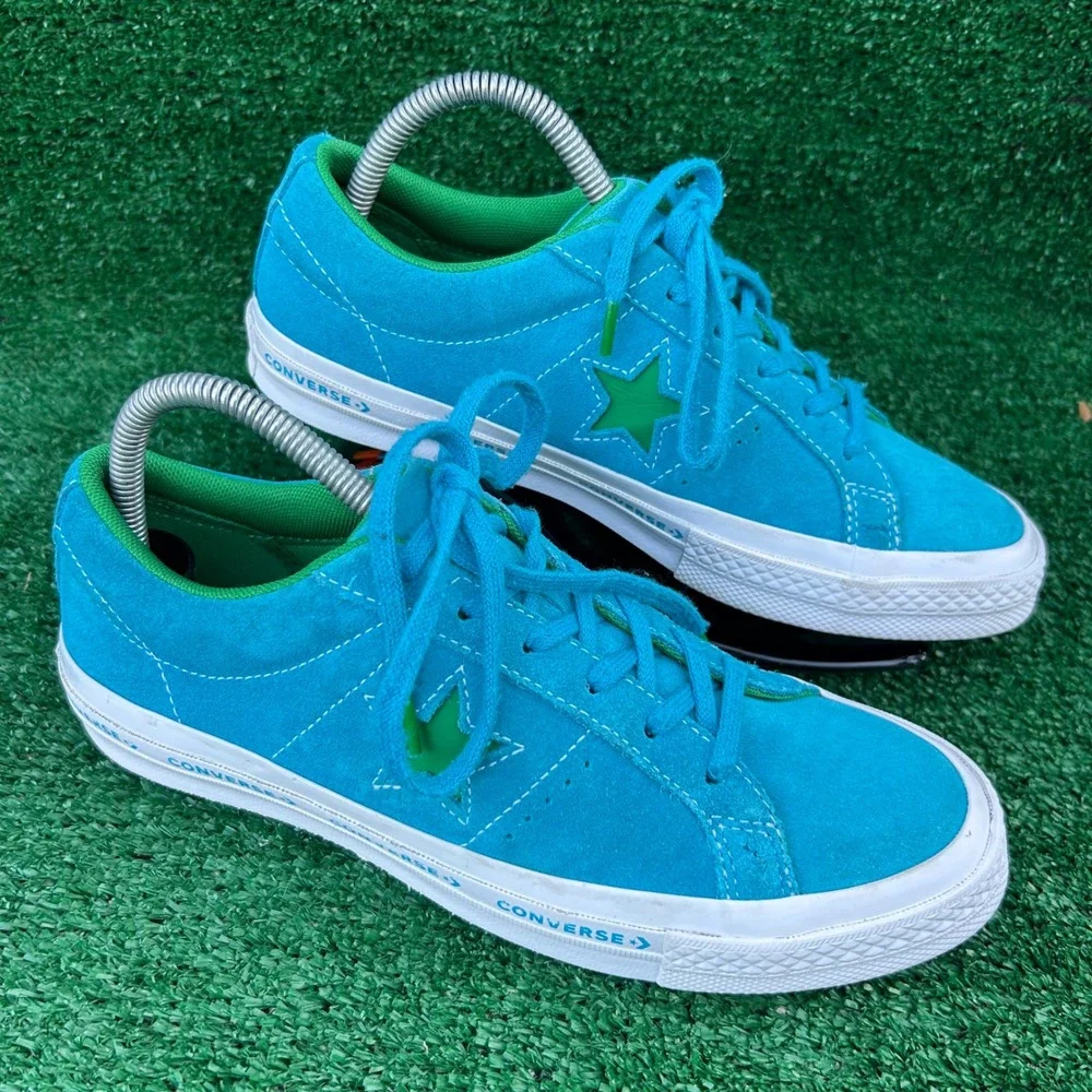 Converse One Star Ox Blue Suede Green Star Low Top Sneakers 259813C Kids 6